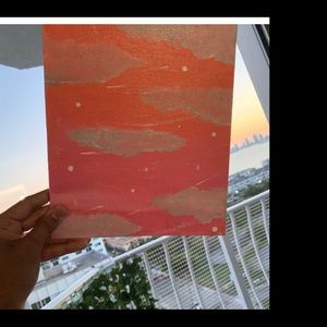 A pink background white clouded painting🧚🏻‍♀️